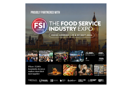 Text reads 'Proudly partnered with The Food Service Industry Expo'