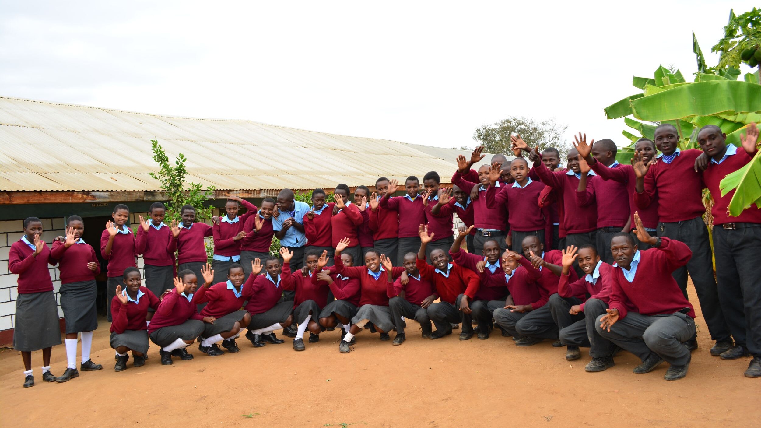 Project Officer for Kenya, Jamie Riches, at Kimuumo Secondary School in Kenya