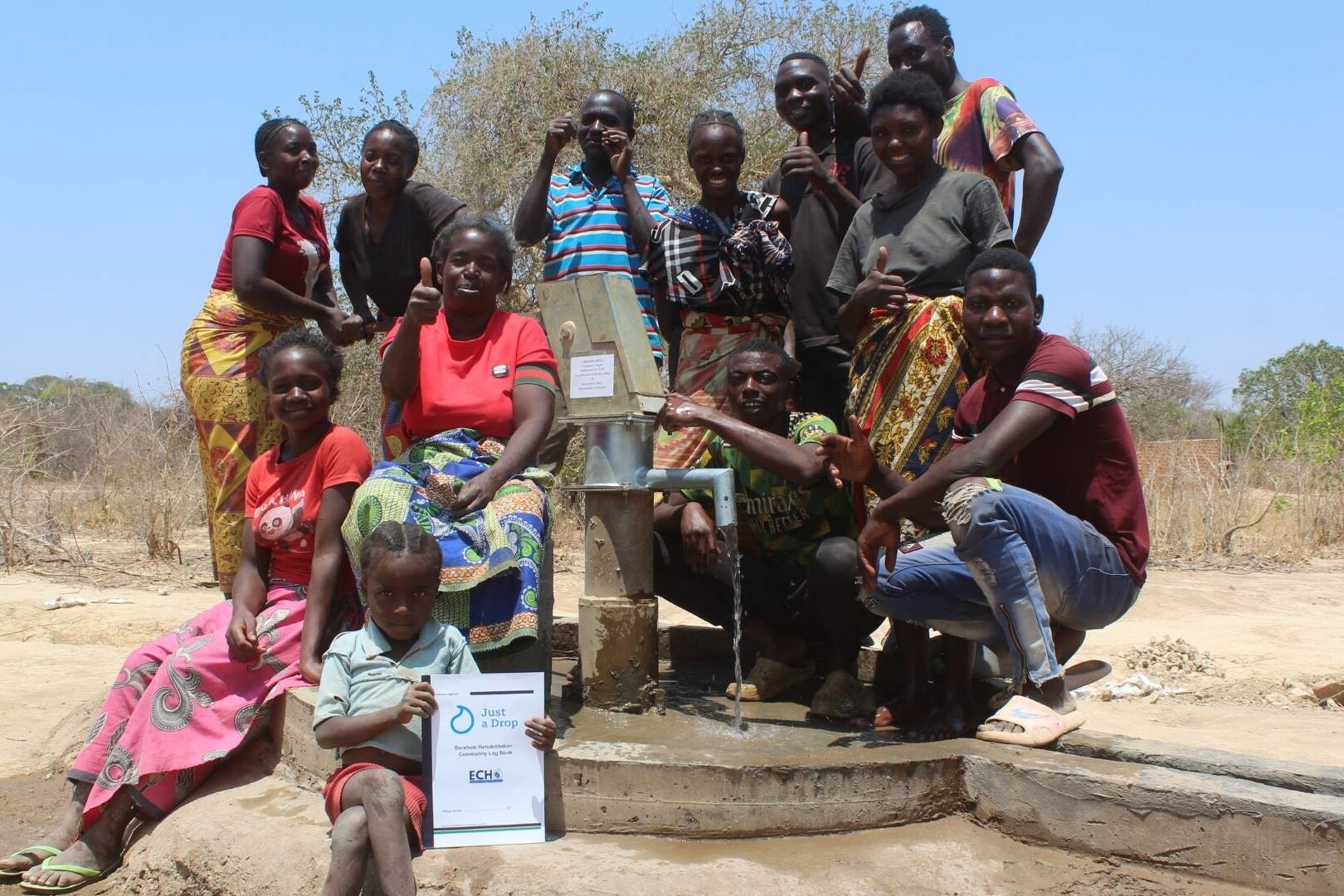community with borehole pump