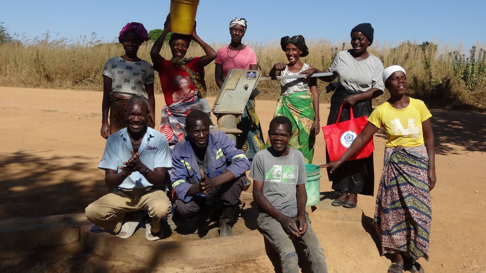 community with borehole pump