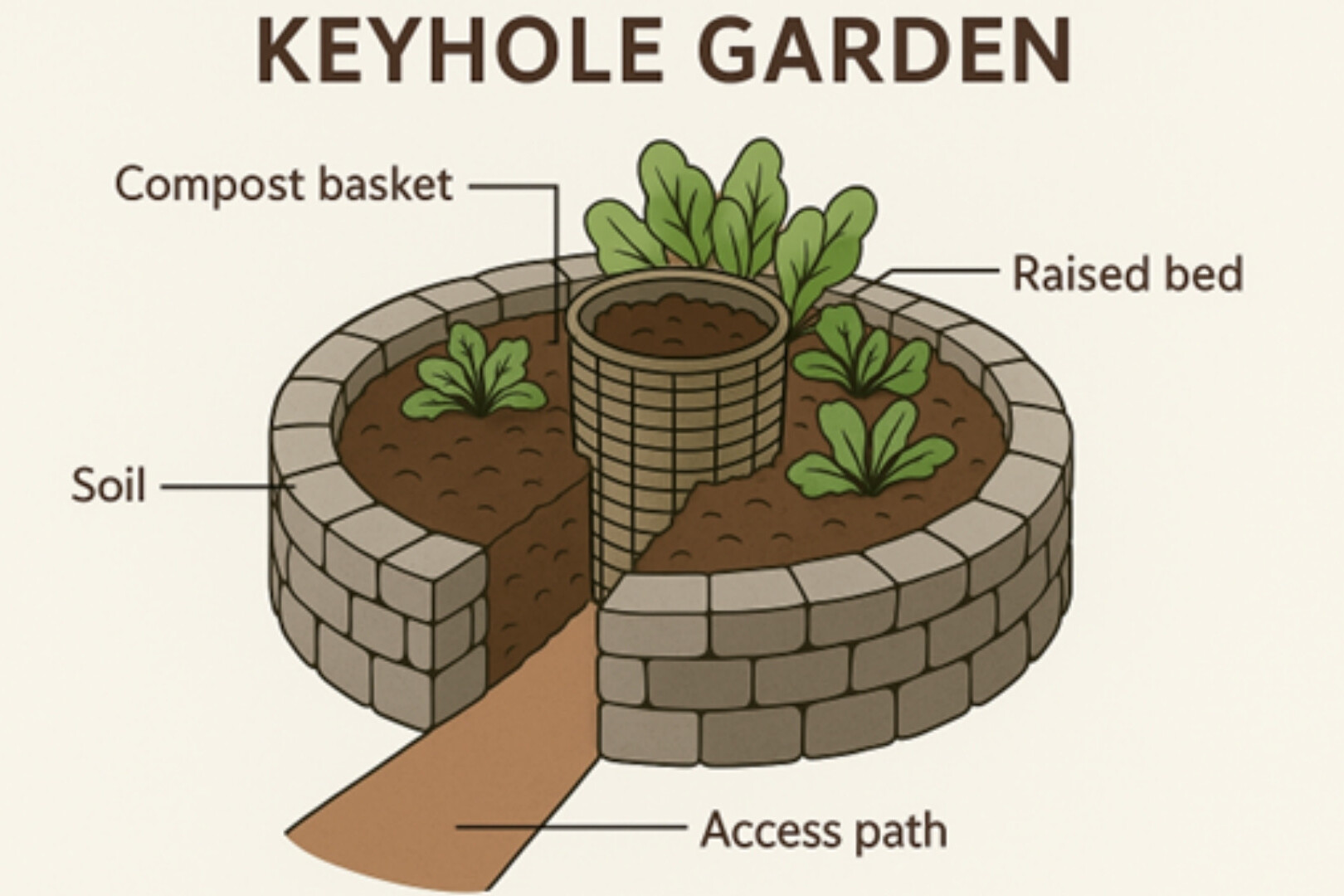 keyhole garden diagram