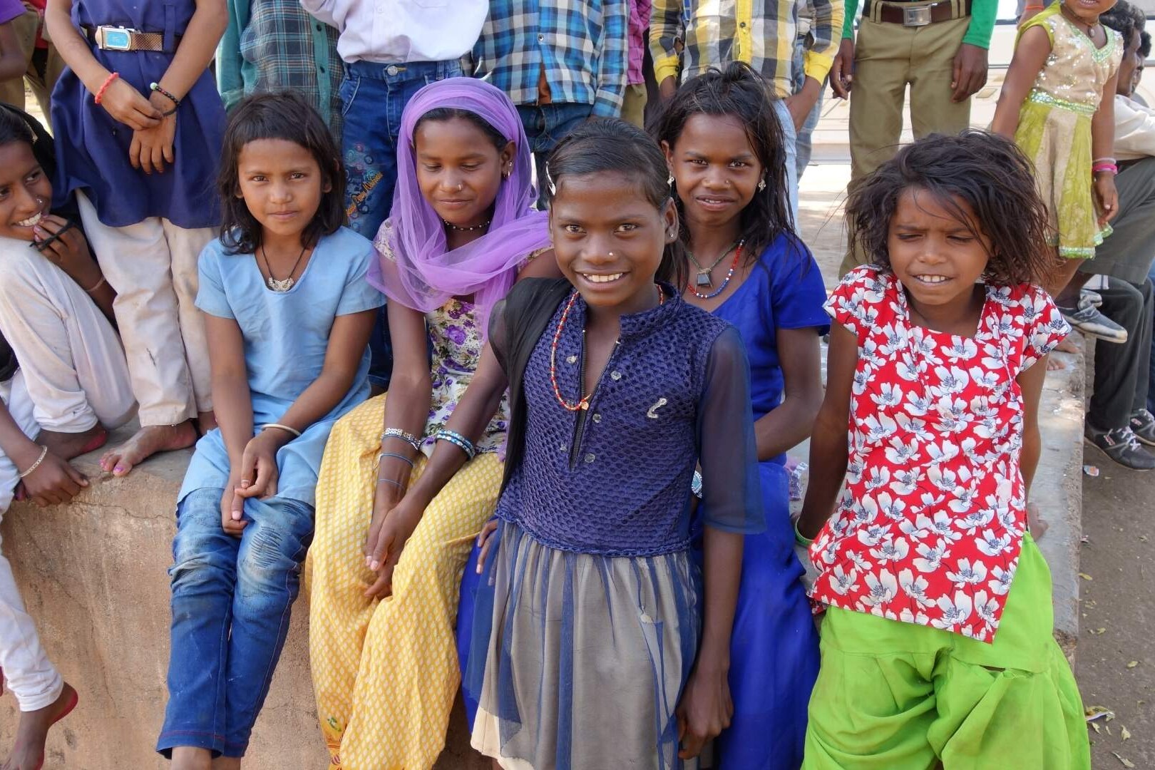 schoolchildren smiling