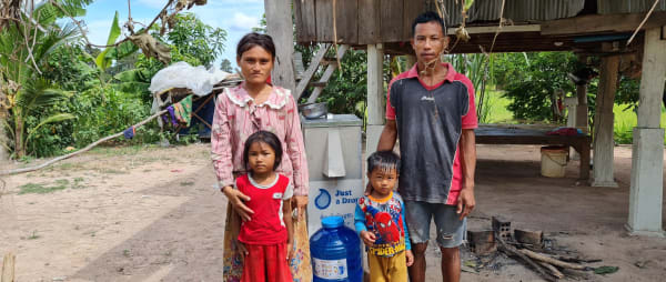 Cleaning water with biosand filters in Cambodia